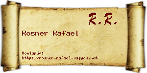 Rosner Rafael névjegykártya
